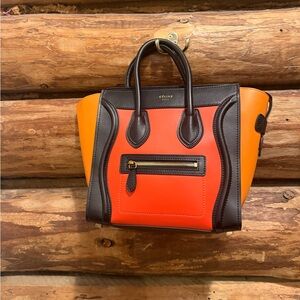 NWOT Gorgeous Celine Orange & Red Purse